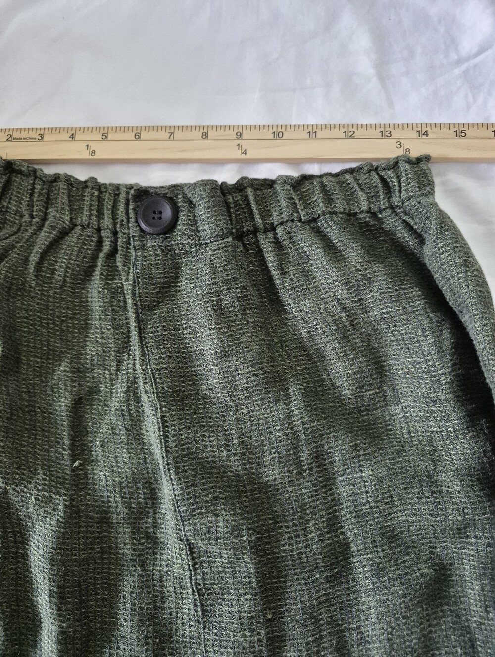 Flax By Jeanne Engelhart Vintage Linen Forest Green Maxi Skirt** L Earthy Boho - Picture 7 of 13